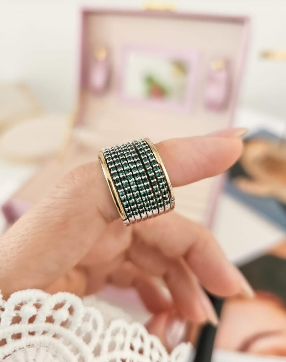 ANILLO MULTIARO VERDE