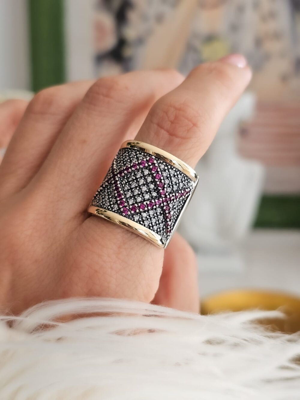 ANILLO ROMBO RUBI - Imagen 2