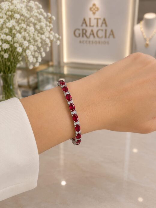 PULSERA PIEDRAS ROJAS