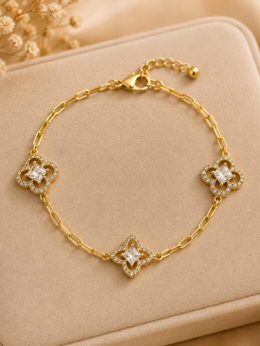 PULSERA EN PLATA CON BAÑO EN ORO 14K
